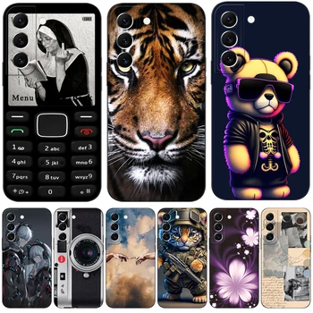Для Samsung Galaxy S22|S22 +|S22 Ultra 5G Case S22 Plus Задняя Крышка Телефона Бампер черный чехол из тпу медведь тигр лев милый